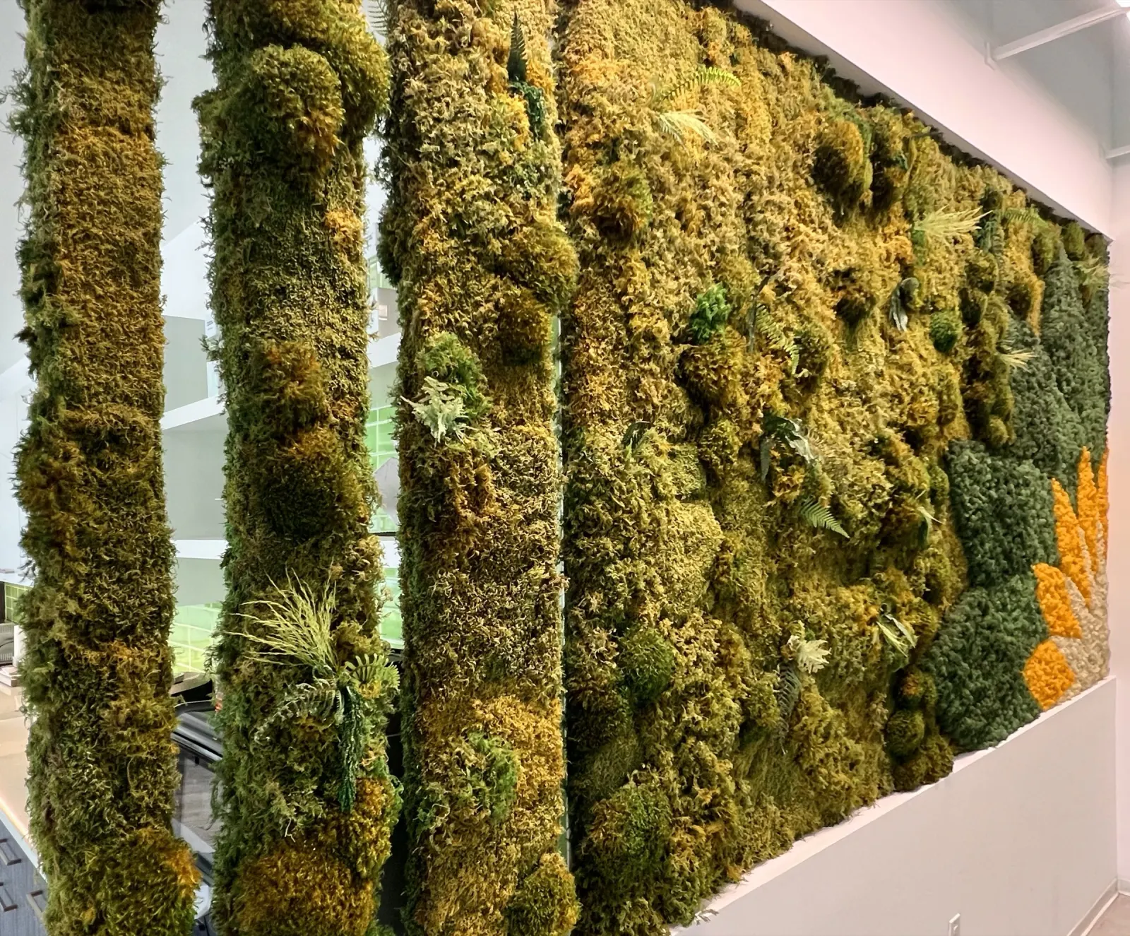 Interior moss art wall